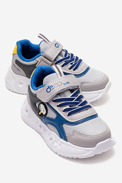 CCWAY AYAKKABI Children's Velcro Lighted Anorak Sports Shoes 26-30 Buz Sax