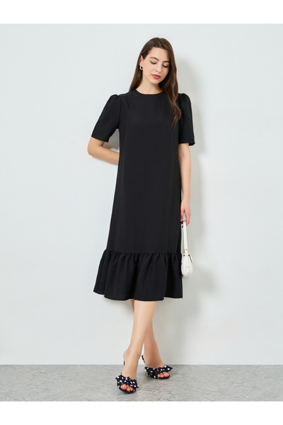 Styli Women Shift Midi Dress with Short Sleeves