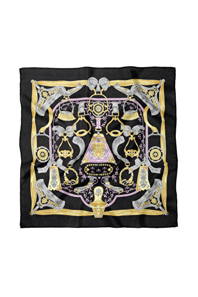 Sultan İpek Geometrik Desenli Fular / Bandana 50x50cm