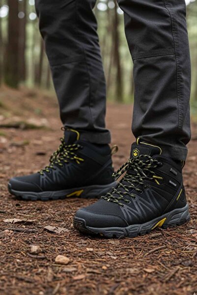 lumberjack Men's Black Outdoor Boots - Waterproof Mountain and Hiking Shoes w...