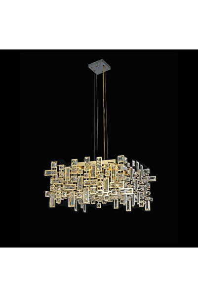 Alessandro DESIGN Candelabru Cristal, 10xE14, Inaltime Reglabila, Auriu Lucio...