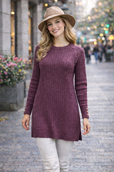 Stilmony Women's Mercerized Hair Knit Standard Size Tunic Young Sweater