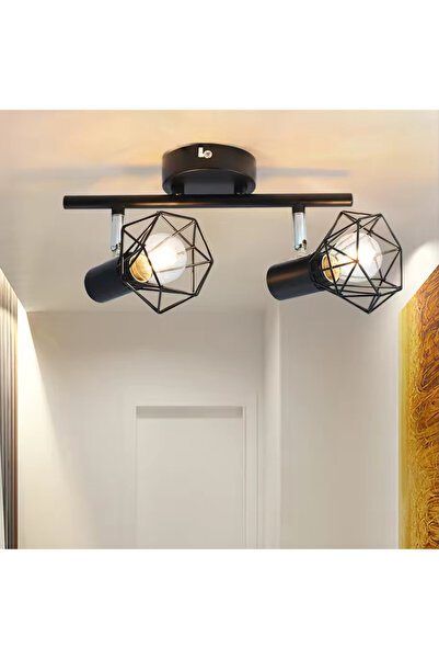 ALC-Shop Chandelier with Shade, GRACIE, LC365/2BK, Diamond, 2XE14, Black, Metal