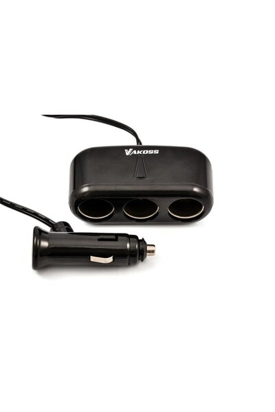 Vakoss Car Charger / Power Supply / Adapter, 3 Connectors, 3A, DC 12V~24V TP-...