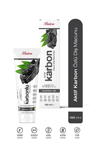 Balen Doğal AKtif Karbon Özlü Diş Macunu * 100 ML