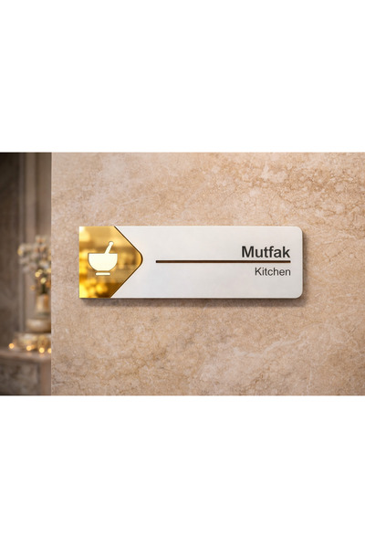 hibiscus Mutfak Oda Kapı İsimliği Yönlendirme Tabelası Levhası Kişiselleştiri...