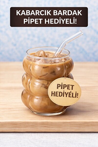 KSR Üzüm Model Cam Bardak 350 ml Cam Pipet Hediyeli