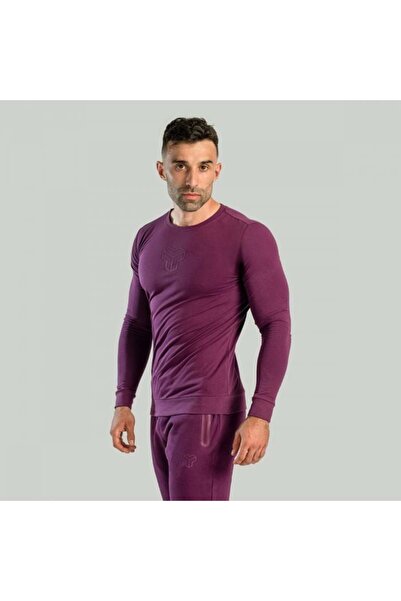 GymBeam Tricou Essential cu mânecă lungă, culoare prună