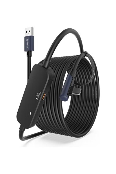 SYNTECH 5M USB 3.0 VR Link Kablosu Meta Quest 3S/3/Quest 2 Uyumlu Ekstra Şarj...