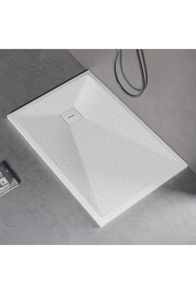 ALC-Shop Cadita de dus dreptunghiulara 80x100 cm, slim 3 cm, alb lucios