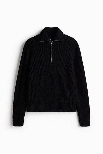 H&M Regular Fit Zip-top wool polo jumper