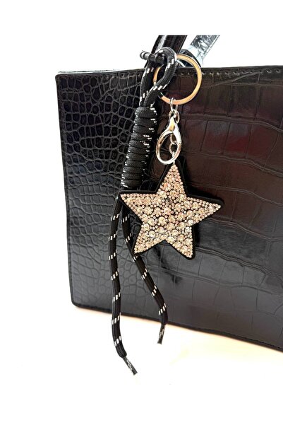 MD Moda Accessories Taşlı Yıldız Figürlü Çanta Charmı ve Anahtarlık – Siyah İ...