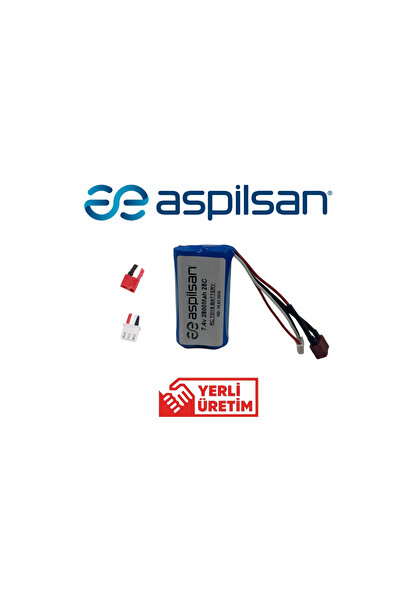 ASPİLSAN 7.4V 18650 Lİ-ON 2800MAH T PLUG SOKETLİ RC OYUNCAK PİLİ