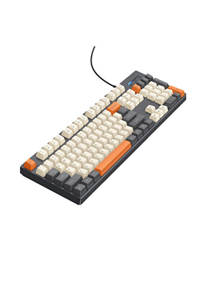 GHK TECH 104 Tuş 3 Renk Tasarımlı Kablolu İngilizce Klavye