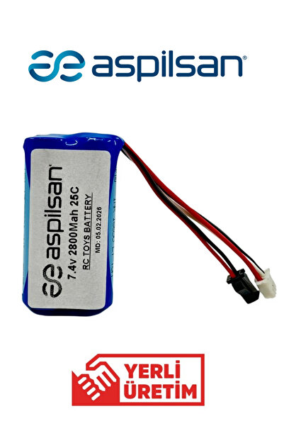 EnerjiStar 7.4v 2800mah x2 18650 rc oyuncak pili siyah soketli