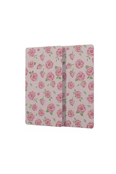 Decovetro Glass Coffee Tableware Presentation Tray Set of 2 Love Series Rose ...