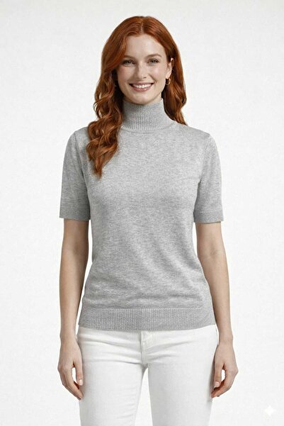 Neden Tekstil Half Fisherman Short Sleeve Knitwear Blouse