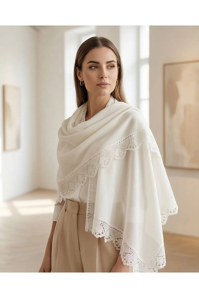 Elit Scarf MEVLÜT ÖRTÜSÜ-Kirik beyaz