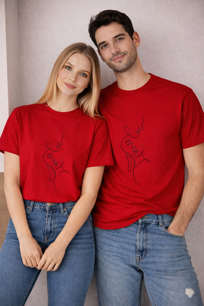 LORVEX 14 February Valentine's Day Double Combination T-Shirt 2-Piece Price U...