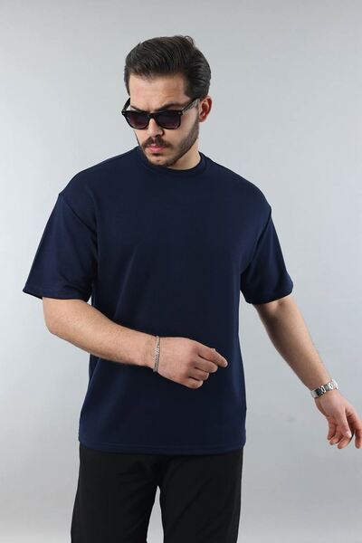 LTC Jeans Men's Navy Blue Regular Fit Soft Texture Basic Modal Combed Cotton ...