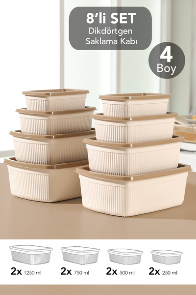 Meleni Home Set de cu dungi recipiente de depozitare dreptunghiulare - Recipi...