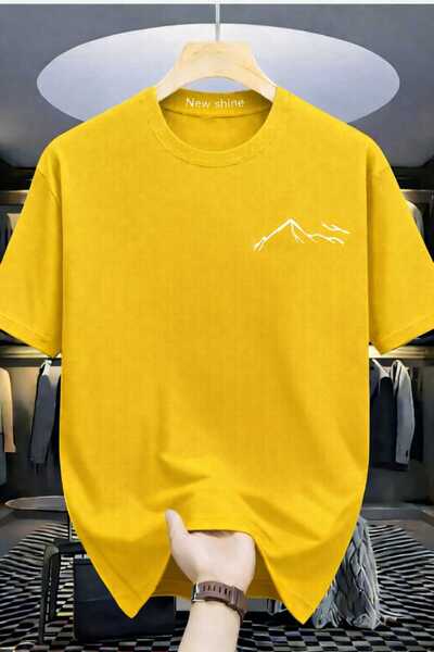 New Shine Mountain Printed Yellow Tshirt