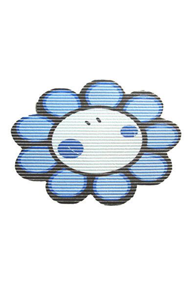 Sidef Polyurethane foam bath mat, Smiley Flower Blue