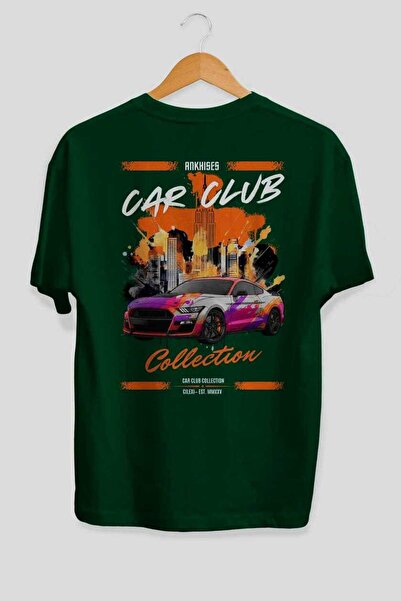 Ankhises Μπλουζάκι Car Club Series 24 με πράσινη στάμπα στο πίσω μέρος, 100% ...