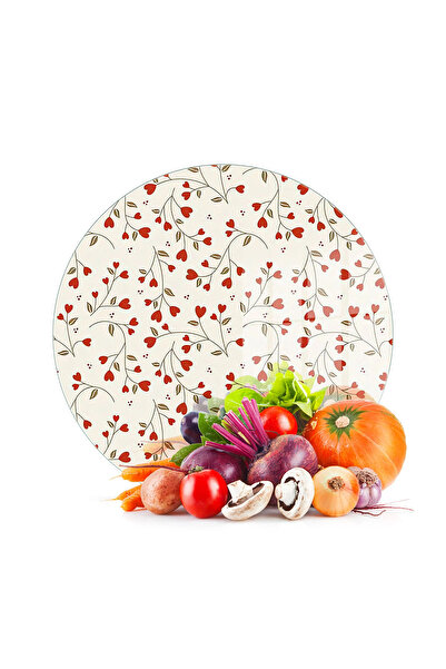 Decovetro Glass Cutting Board and Presentation Plate Round Love Series with T...