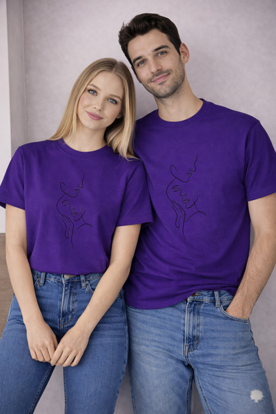 LORVEX 14 February Valentine's Day Double Combination T-Shirt 2-Piece Price U...