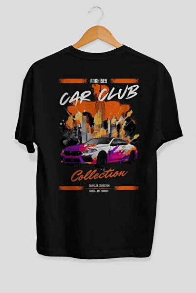 Ankhises Μπλουζάκι Car Club Series 17 με στάμπα στο πίσω μέρος, μαύρο, oversi...