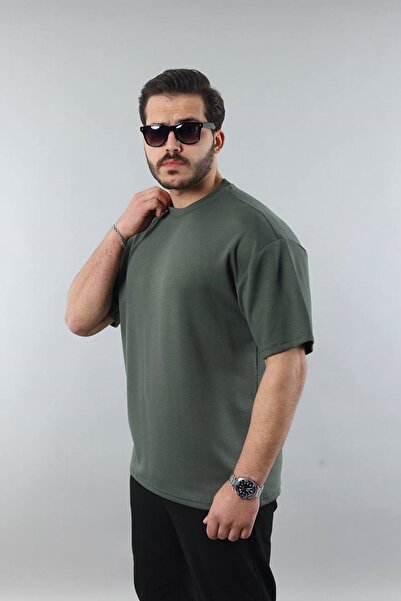 LTC Jeans Men's Green Regular Fit Soft Texture Basic Modal Combed Cotton T-Shirt