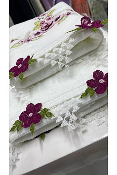 AHSEN TASARIM EL EMEĞİ SUNİ İPEK 5D ANALI KIZLI İĞNE OYALI ÇEYİZLİK EL YÜZ HA...