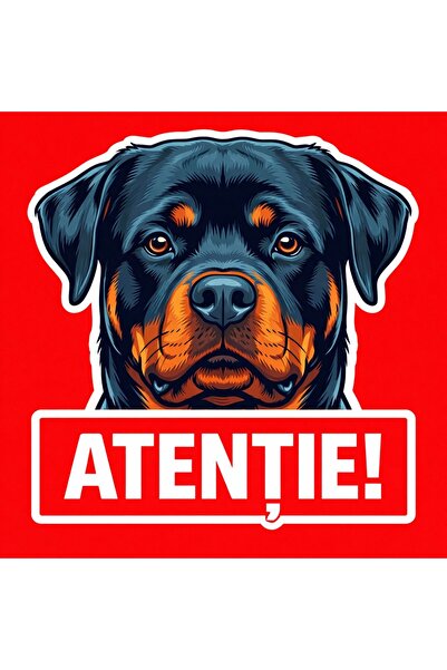 OEM Warning sign banner Attention Rottweiler Dog 30x30cm