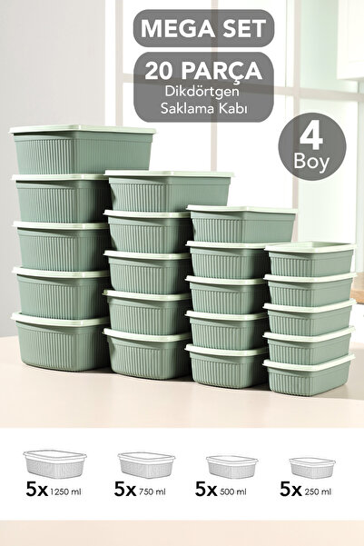 Meleni Home Set de cu dungi recipiente de depozitare dreptunghiulare - Recipi...