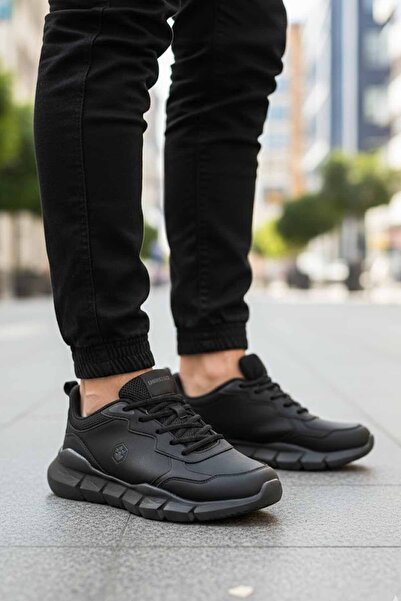 lumberjack Pantofi sport negri pentru bărbați PU B-9 Black City Style - Talpă...