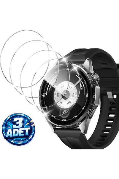 aheaks 3 Adet Watch GT6 Pro 46mm HD Nano Cam Ekran Koruyucu 9H Sertlikte Ekra...