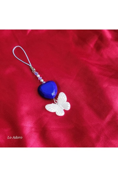 LO ADORO Phone Charm Heart Butterfly Cat Yoga Woman Phone Lanyard Strap Keych...