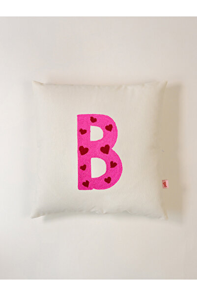 Galia Tasarım Valentine's Day Special Letter B Heart Decorative Pillowcase