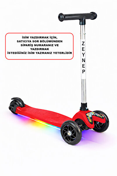 Tois Neo İsme Özel Işıklı Scooter 3 Tekerlekli Yükseklik Ayarlı Çocuk Scooterı