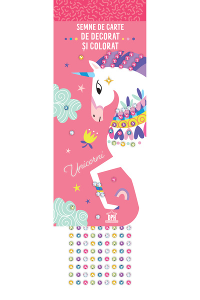Editura DPH Semne de carte de colorat - Unicorni (cu strasuri)