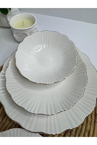 Tulü Porselen TULU PORSELEN 24 PARÇA 6 KİŞİLİK PREMIUM SUNUM YEMEK TAKIMI