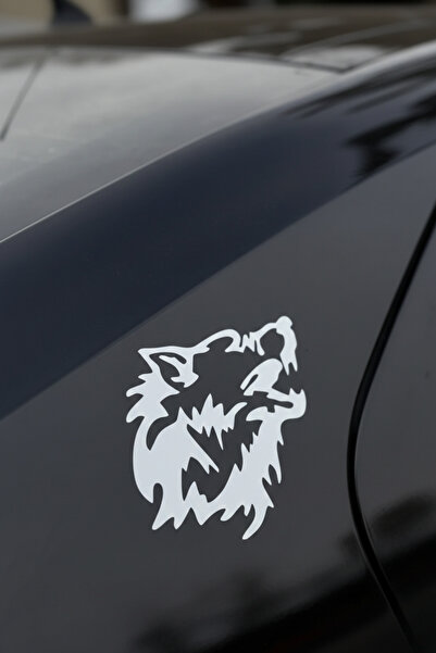 Banxtre Motosiklet-Araba ve Laptop için Uluyan Kurt Sticker Etiket (1 Adet)