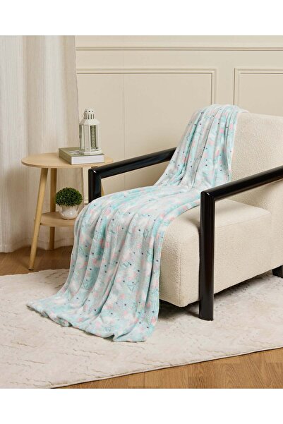 REDTAG Teal Unicorn Glow In Dark Printed Kids Blanket