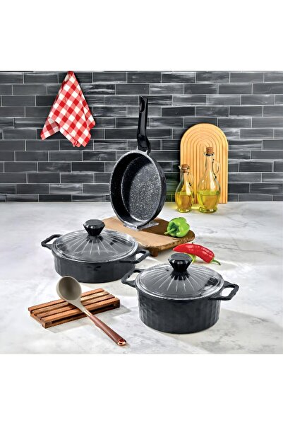 PoloChef Crystal Granite Dokum Pot Set 5 Pieces