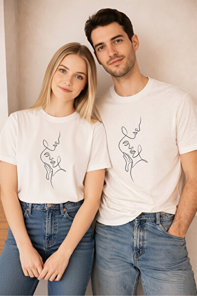 LORVEX 14 February Valentine's Day Double Combination T-Shirt 2-Piece Price U...