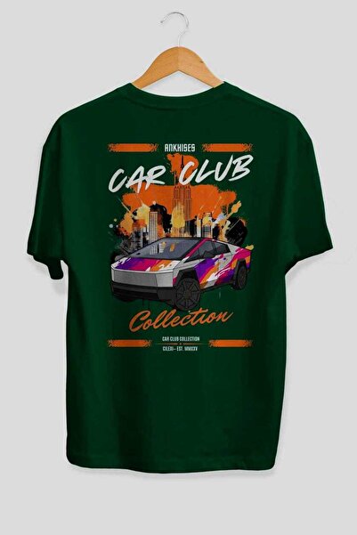 Ankhises Μπλουζάκι Car Club Series 36 με πράσινη στάμπα στο πίσω μέρος, 100% ...