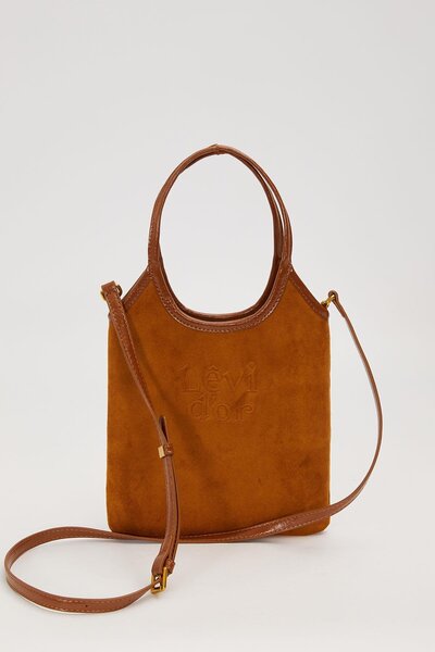 Levidor Brown Leather Handbag with Strap Detail
