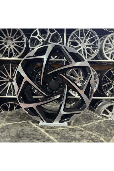 RC 17 inç 4x108 Atom Fiesta Courier Uyumlu Siyah Elmas Kesim Jant Modeli (4 A...