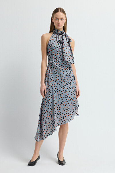 adL Halter Yaka Desenli Elbise